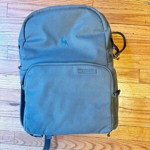 Green brevite camera backpack.